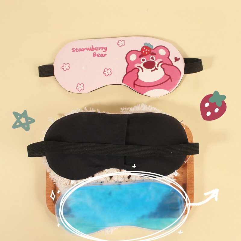 Bịt mắt che ngủ có túi gel massage hình gấu dâu lotso