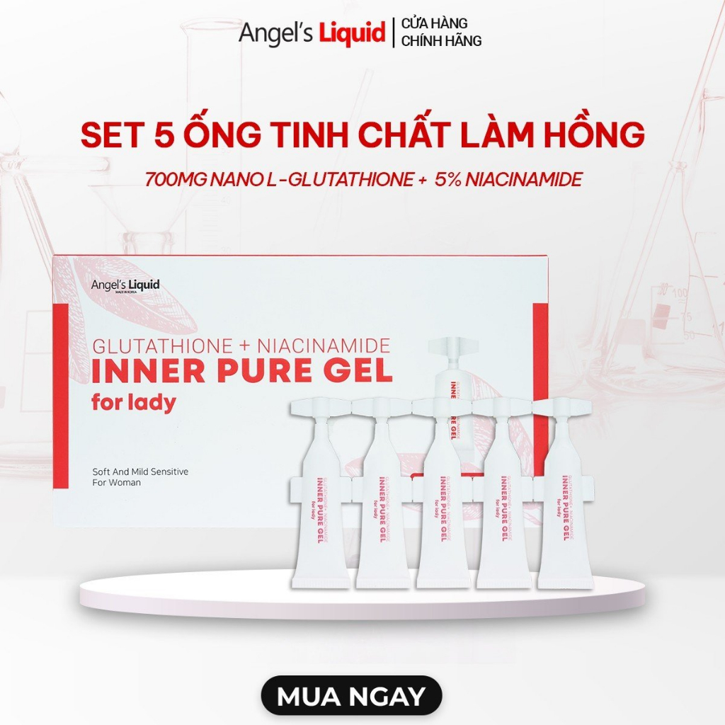 Combo 5 Siêu Tinh Chất Làm Hồng Se Khít Vùng Kín Angel's Liquid Glutathione Plus Niacinamide Inner Pure Gel 2ml x5