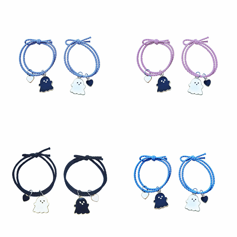 🍒🍒CHERRYKOKO Set 2 Vòng Tay Mặt Dây Chuyền Hình Ma Dễ Thương Cho Cặp Đôi