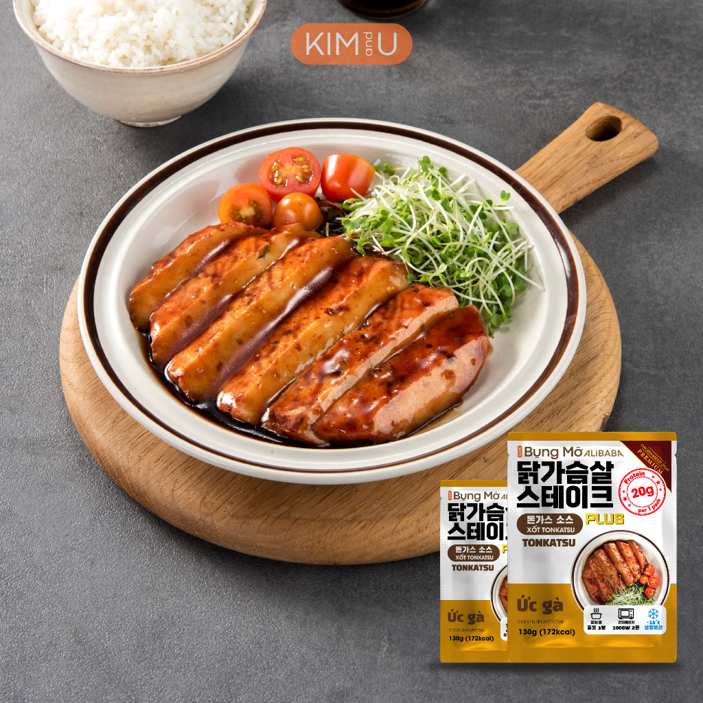 【HCM】13Og ỨC GÀ ĂN LIỀN STEAK VỊ TONKATSU KIM AND YOU HEALTHY EATCLEAN TĂNG CƠ GIẢM CÂN | BigBuy360 - bigbuy360.vn