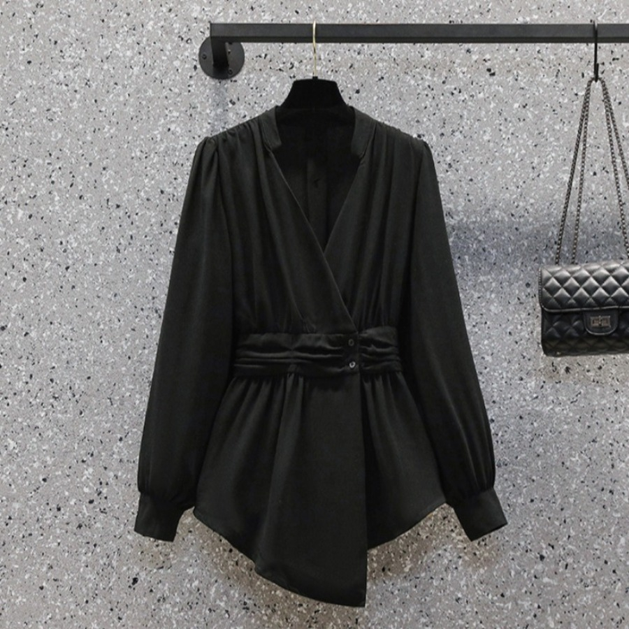 Áo sơ mi nữ tay dài LAMODE mềm mịn, phong cách, thời thượng SMF002