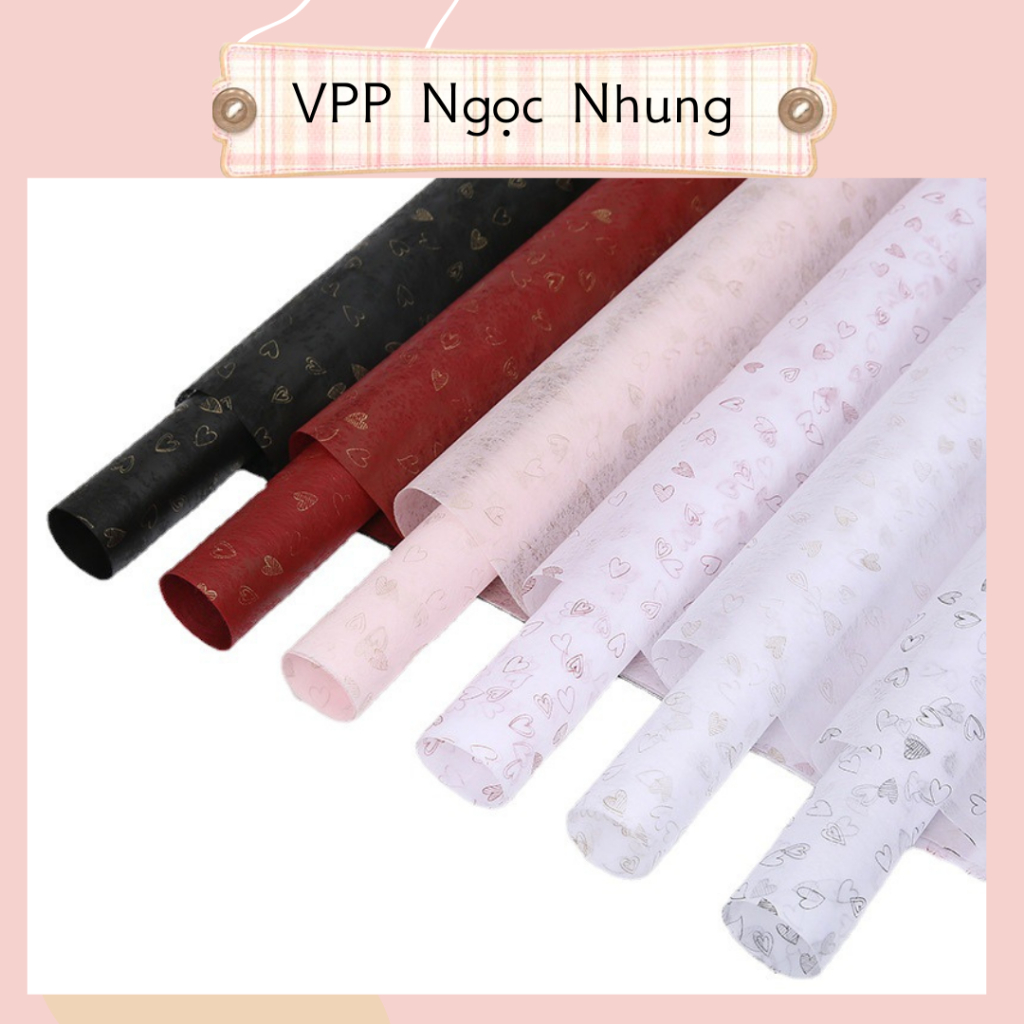 Giấy lót lụa gói hoa ❤️họa tiết trái tim❤️ 60*60 cm