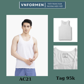 Áo ba lỗ nam CHÍNH HÃNG Aristino màu trắng may ô nam tanktop chất thun 100% Cotton cao cấp mặc lót thấm hút mồ hôi AC21