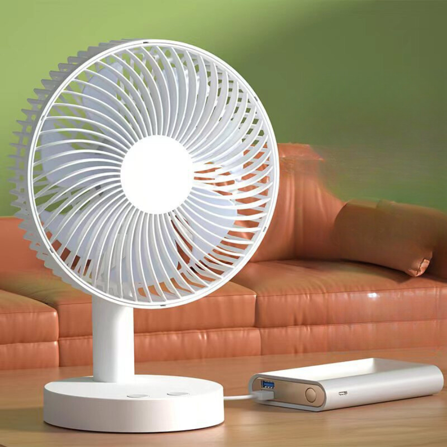 Quạt Tích Điện Để Bàn 12h Dung Lượng Pin 4000mAh 4 Chế Độ Gió