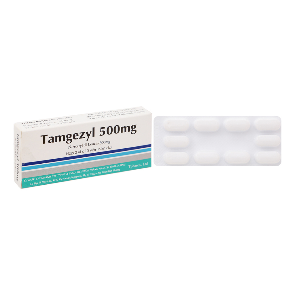 Tamgezyl N-Acetyl-Dl-Leucin 500mg hộp 20 viên - giảm hoa mắt, chóng mặt  do mọi nguyên nhân