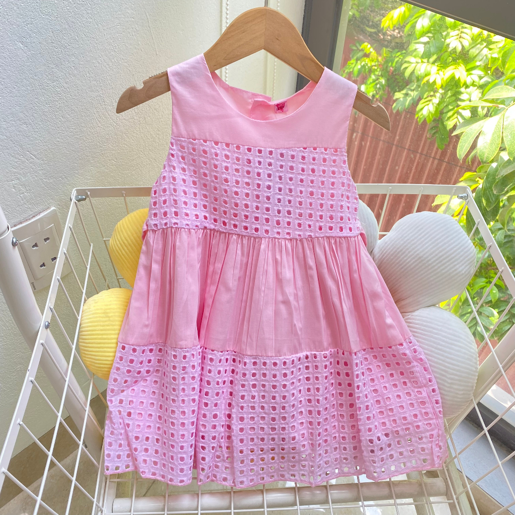 Váy bé gái, đầm hè sát nách cho bé gái 2 lớp mẫu đa dạng nhiều màu lựa chọn size 12-21kg
