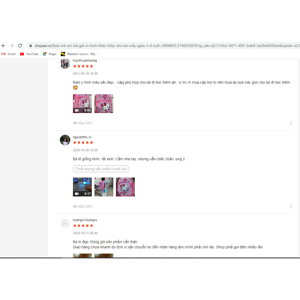 Balo trẻ em bé gái in hình Mèo Kitty cho bé mẫu giáo 1-4 tuổi - Balo trẻ em