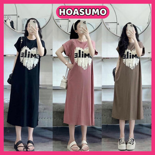 Váy xuông nữ,đầm suông,váy ngủ váy đi biển hình trái tim SMILE chất cotton thoáng mát SV344