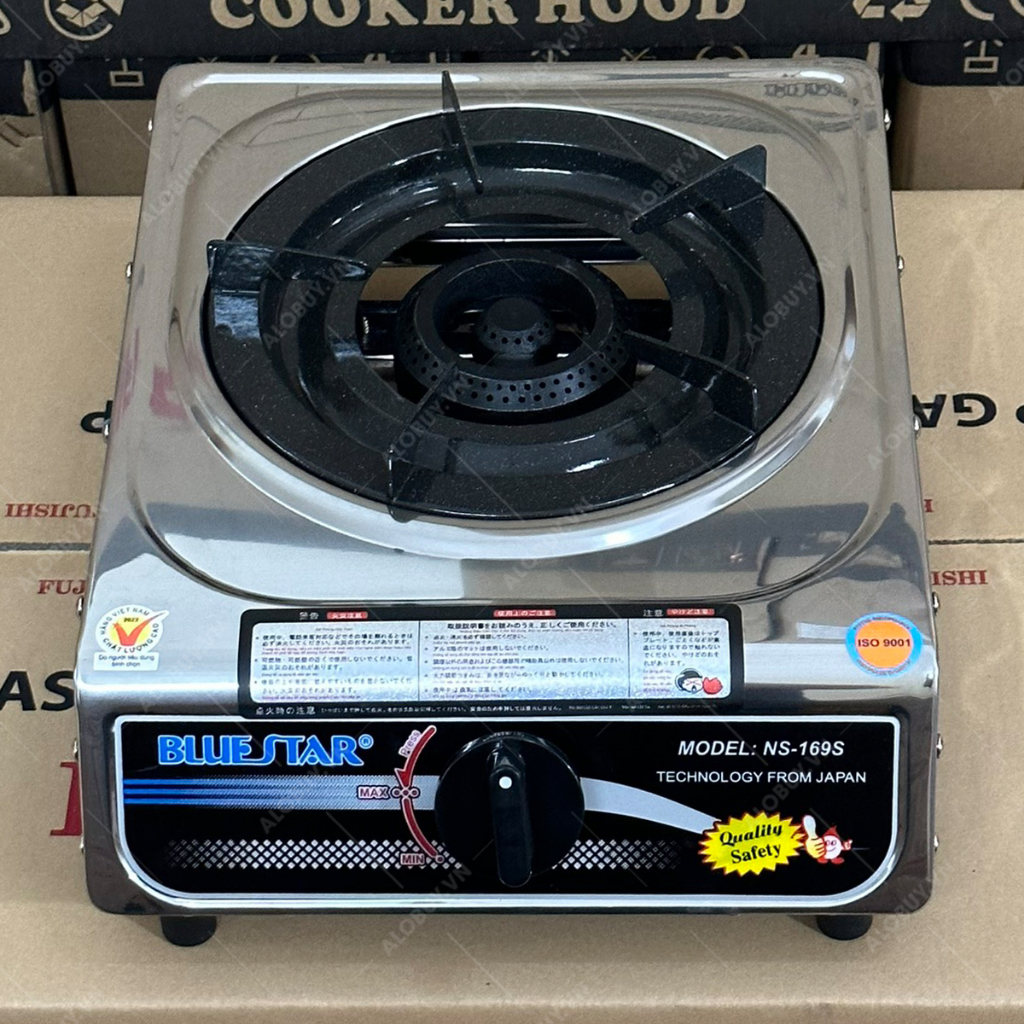 Bếp gas đơn INOX BLUESTAR NS-169S - ĐIẾU GANG ĐÚC LỬA LỚN - Đun nấu nhanh + Tiết kiệm gas - Bảo hành chính hãng 1 năm