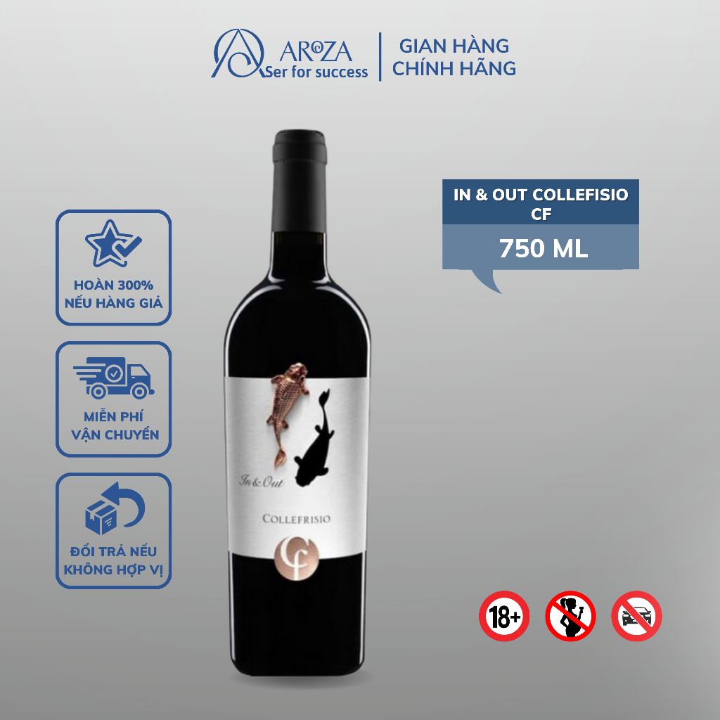 Rượu Vang Đỏ Red Wine Rượu Vang Ý In &amp; Out Collefisio CF AROZA 14% 750ml