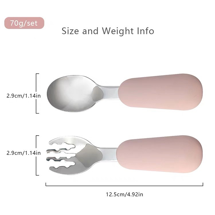 Set Bát Gấu Silicon Và Set Thìa Dĩa Inox 316  Cho Bé Tập Ăn Dặm