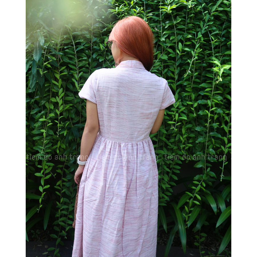 Đầm babydoll Hồng Hạc chất liệu linen tưng mềm