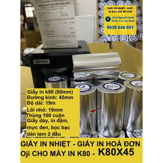 GIẤY IN NHIỆT k80x45, giấy in hóa đơn, giấy in bill k80 ( 80mm )