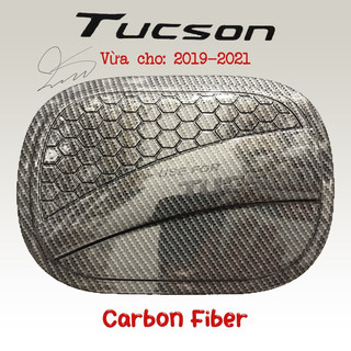 Ốp nắp bình xăng xe Tucson 2019 2020 2021 Carbon fiber