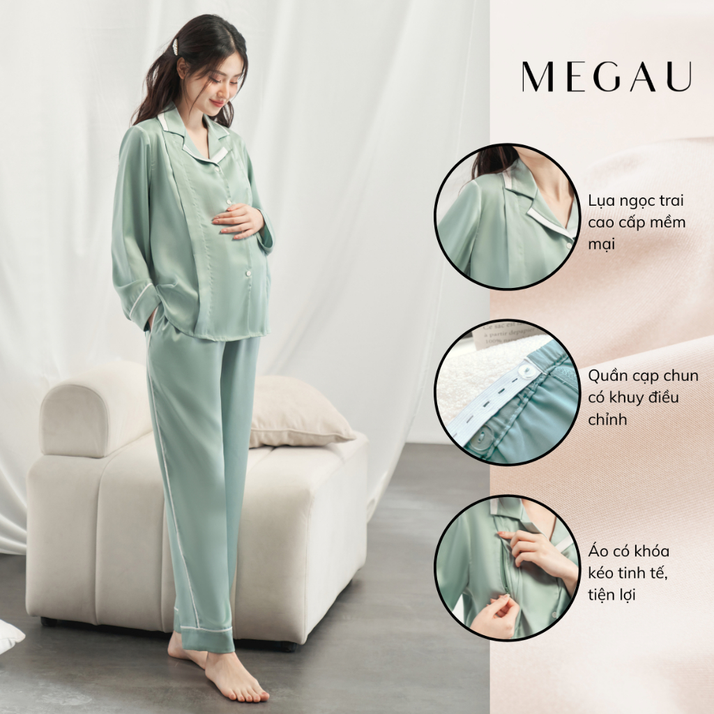 DREAM - Set đồ ngủ dài tay dành cho mẹ bầu và sau sinh thương hiệu MEGAU