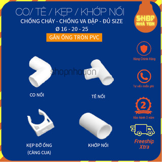 Kẹp đỡ ống, khớp nối ống, co nối, tê nối phi 16,20,25. giảm giá khi mua số lượng lớn