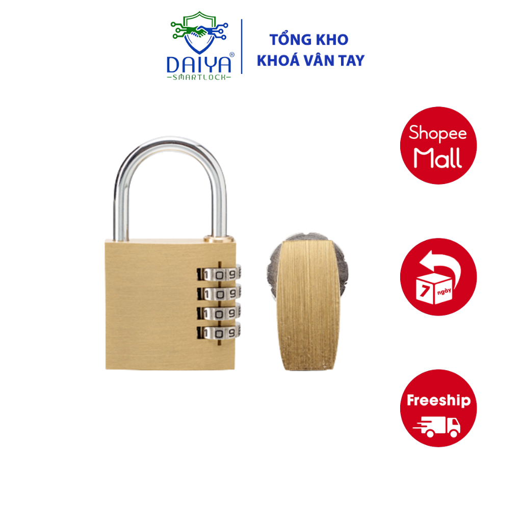 Ổ khoá số DAIYA SMART LOCK HD04, khoá mật mã 4 mã số làm từ đồng nguyên chất chống ăn mòn, chống gỉ