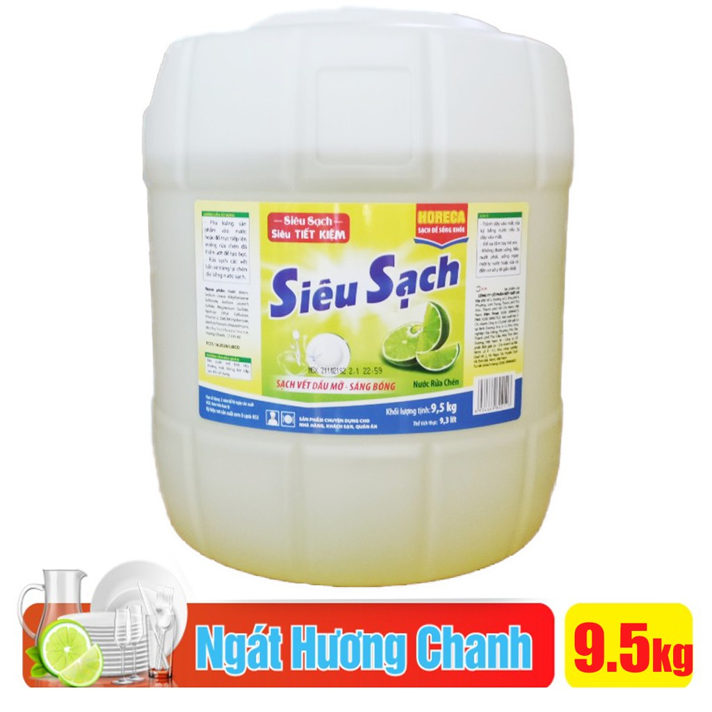 [9kg] Nước rửa chén Siêu sạch Lix Hương Chanh 9kg ( MẪU MỚI) SIÊU TIẾT KIỆM
