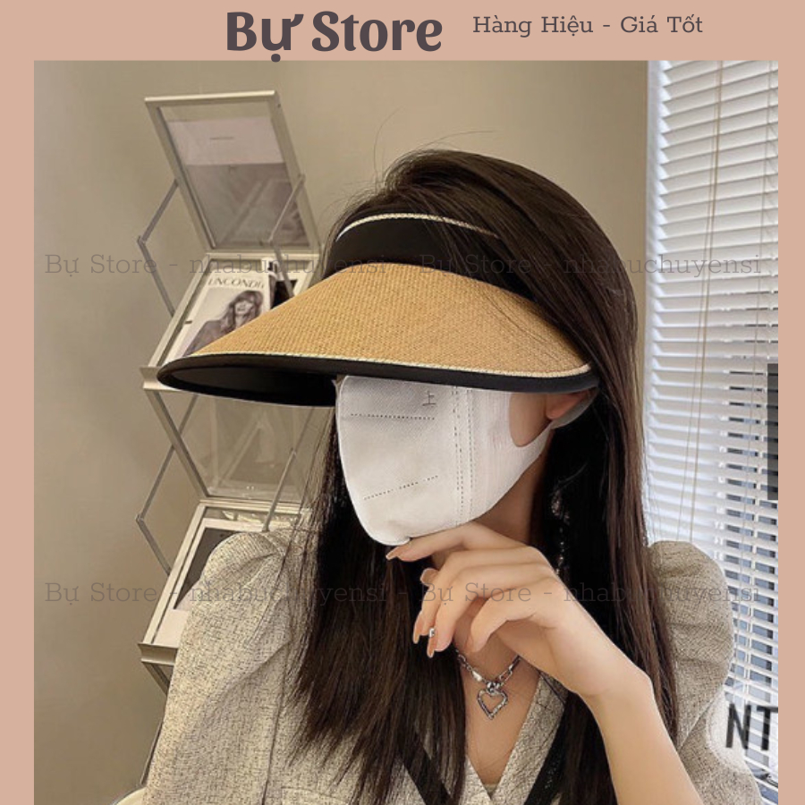 Nón cói nữa đầu, mũ đội nửa đầu vành lưỡi trai xinh xắn, Hot Trend 2023 chống nắng vành rộng chống tia UV mũ nửa đầu