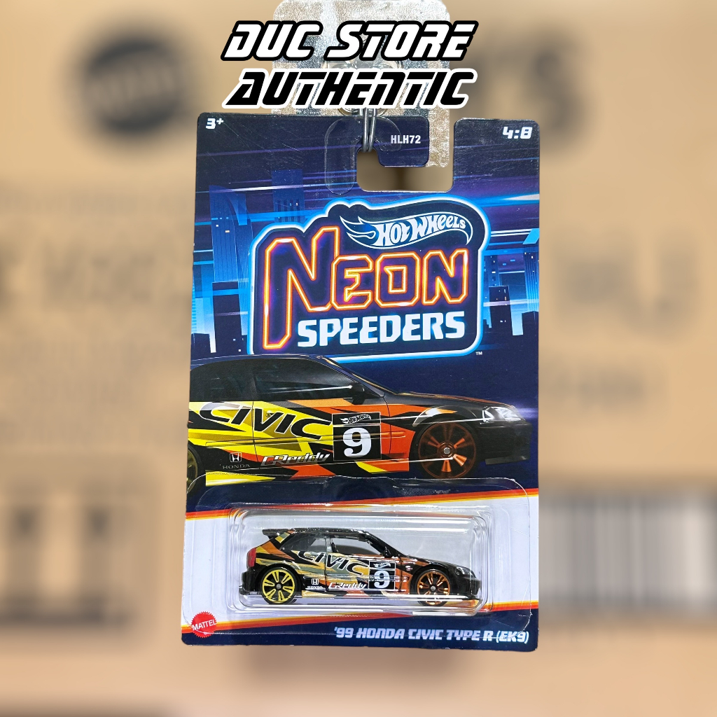 ducstore Xe mô hình HLH76 Hot Wheels 99 Honda Civic Type R (EK9) - Neon Speeders Series (2023)
