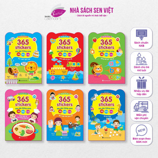 Sách – combo 6 cuốn 365 sticker bóc dán thông minh – giúp bé phát triển iq, eq, cq