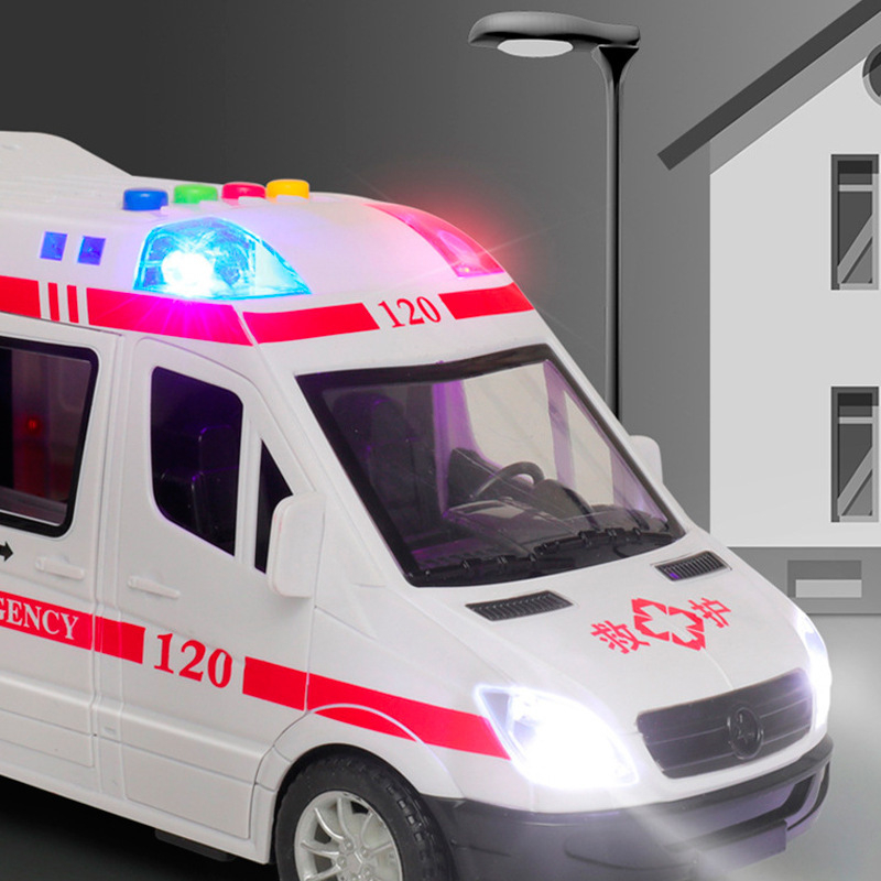 Mô hình xe cứu thương Đèn cửa đồ chơi Âm thanh khẩn cấp thực tế,xe đồ chơi  Hot,xe ô tô đồ chơi