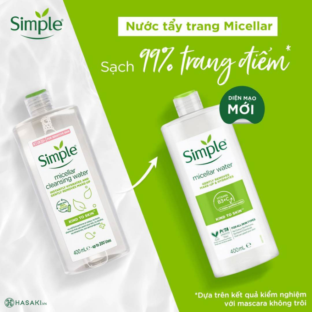 Nước Tẩy Trang Simple Làm Sạch Trang Điểm Vượt Trội