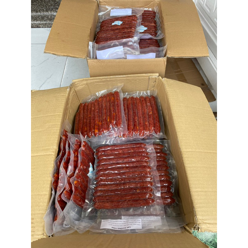 Lạp xưởng Tôm thịt   loại ngon , ít ngán , lạp khô gói 500gr