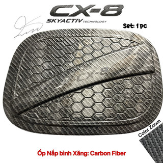 Ốp nắp bình xăng xe mazda CX8 carbon fiber