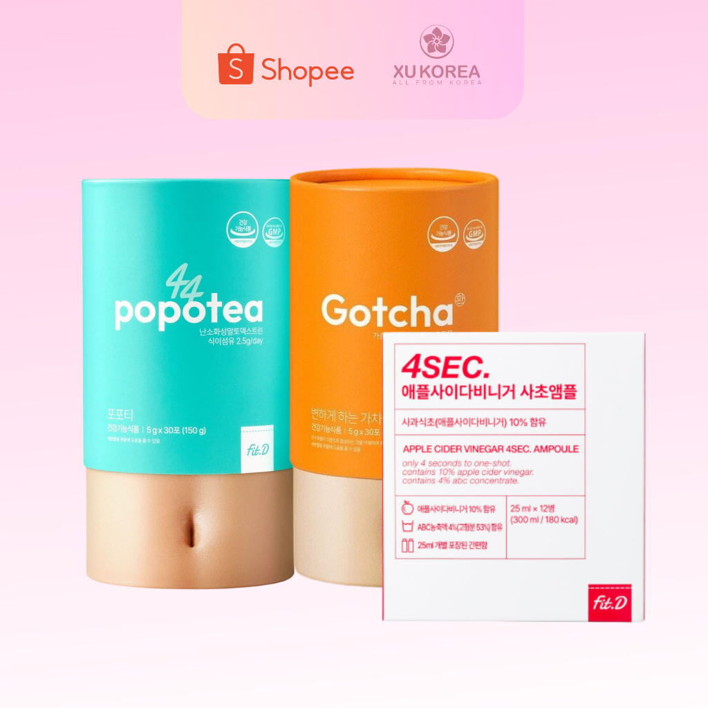 Set giảm cân giữ dáng an toàn Fit.D tặng Viên sủi ăn kiêng Reset Ade | Xù Korea