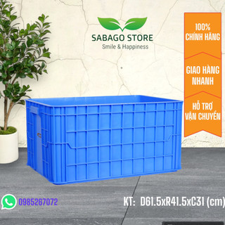 Thùng nhựa đặc đựng đồ hải sản, đựng quần áo, bát đĩa, đồ dùng hàng Việt Nhật kèm nắp KT 61.5*41.5*31