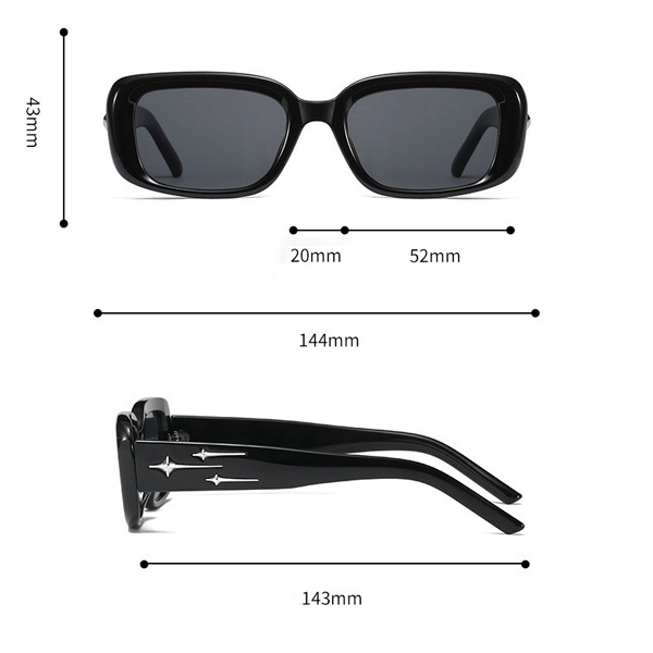 Kính mát thời trang nam nữ Camila mắt vuông gọng sao băng cá tính C820