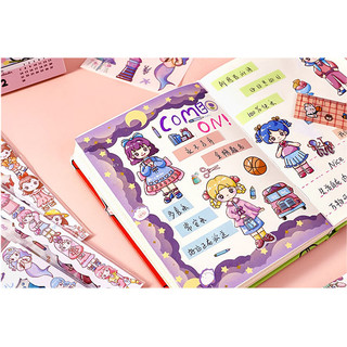 Sticker Cô Gái Dễ Thương 4 Tấm Dán