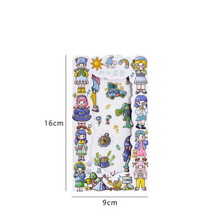 Sticker Cô Gái Dễ Thương 4 Tấm Dán
