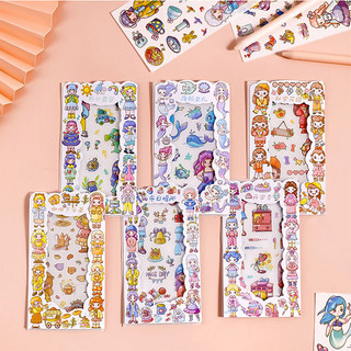 Sticker Cô Gái Dễ Thương 4 Tấm Dán