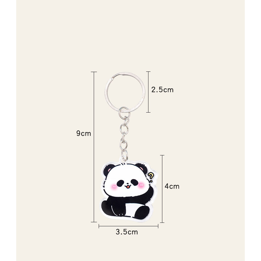 Móc Khóa Hình Gấu Panda Hai Lớp Dễ Thương