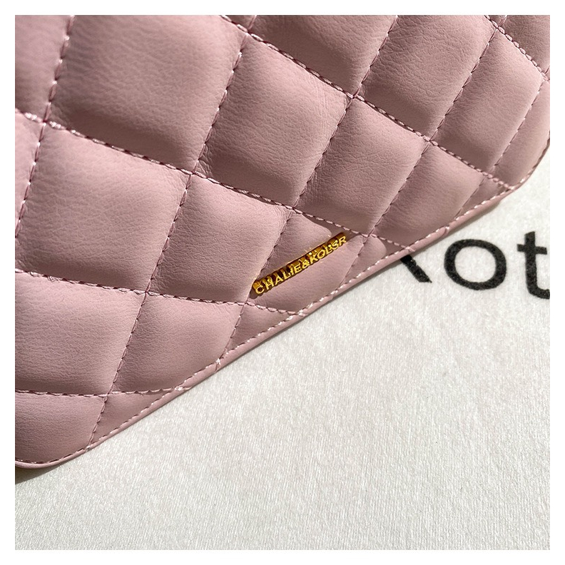 Túi Xách Nữ Carit & Koty Da Trơn Thêu Quả Trám Màu Hồng Xinh Xắn 2023