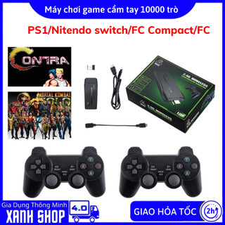 Máy chơi game cầm tay 4 nút kết nối HDMI 10000 trò chơi cổ điển PS1/Nitendo switch/FC Compact/FC, Bảo hành 24 tháng