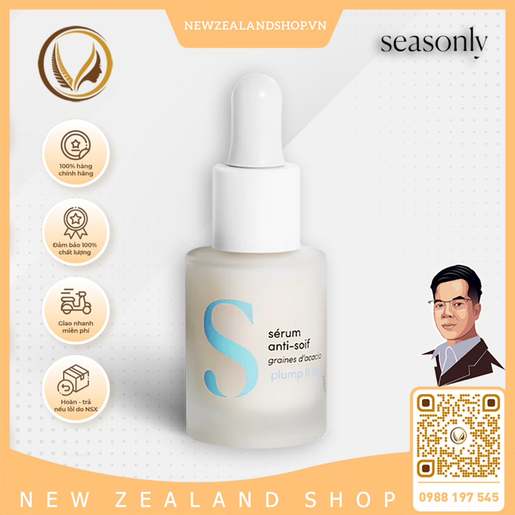 Serum cấp ẩm chống lão hóa, làm sáng da Nhập Khẩu Pháp Seasonly Sérum Anti-soif 15ml