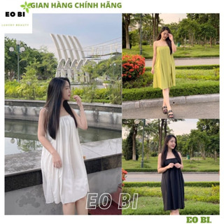 Đầm babydoll 2 dây dáng ngắn xoè Ulzzang3 màu siêu dễ thương, Váy 2 dây chun ngực form rộng kiểu dáng hàn quốc - EOBI