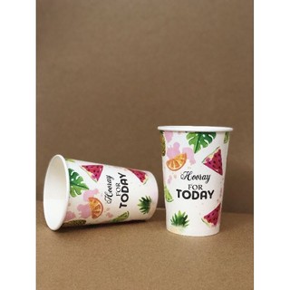 100 Ly Giấy in hình 16oz(500ml) kèm Nắp