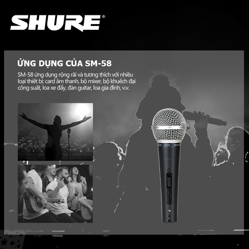 Shuer/sm58 micro có dây,micro hát karaoke,micro karaoke có dây,giọng hát rõ và tràn đầy
