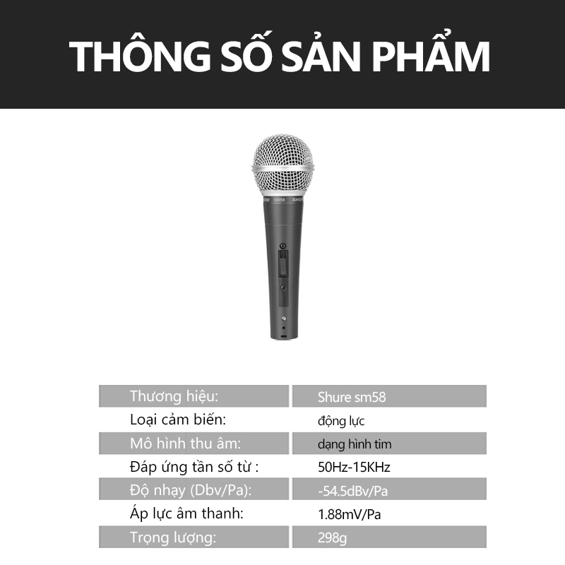 Shuer/sm58 micro có dây,micro hát karaoke,micro karaoke có dây,giọng hát rõ và tràn đầy