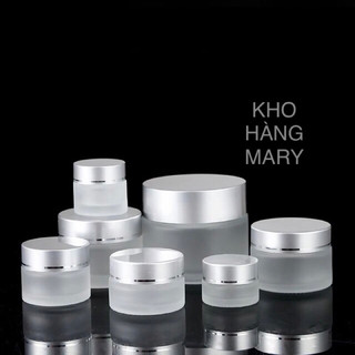 Hủ thuỷ tinh nắp bạc 10g 5g - hủ lọ trong suốt mờ đựng kem , chiết mỹ phẩm , đựng bột - hủ trong mờ nhỏ