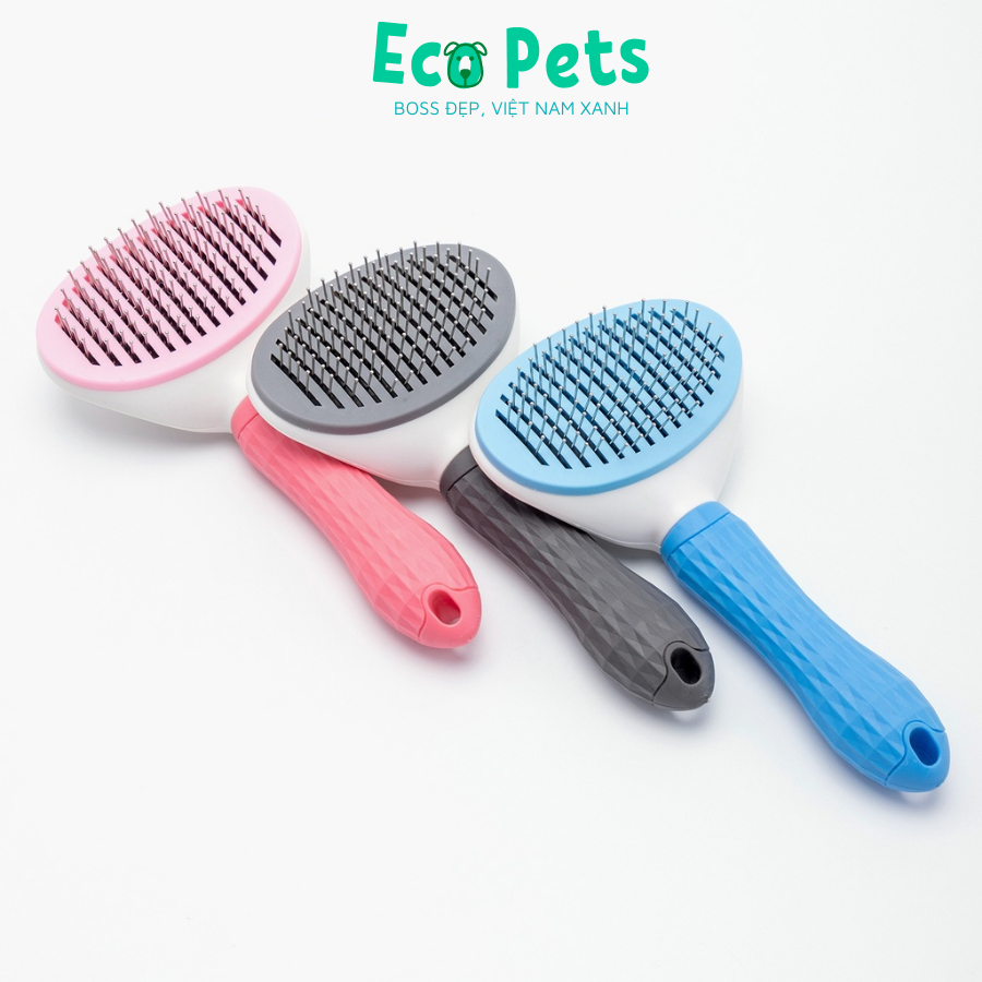 Phụ kiện chó mèo ECOPETS lược chải lông mèo lược nút bấm lớn cây gỡ rối lông chó mèo giảm rụng  dễ dùng