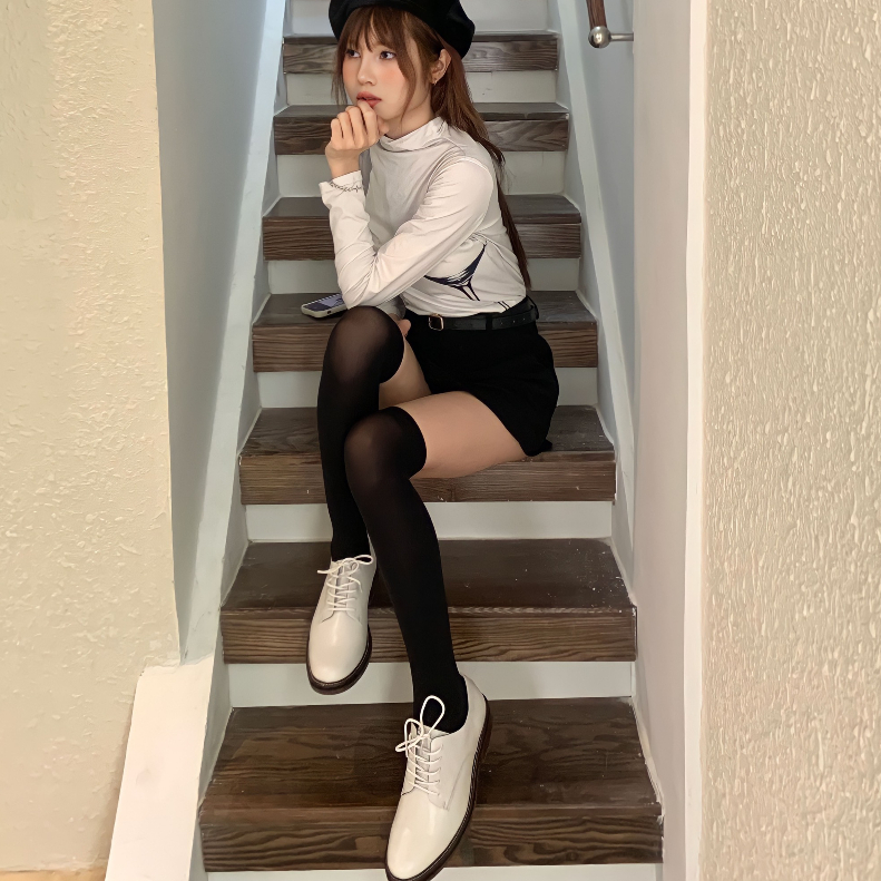 Giày da nữ WHITE POSMAN, giày cổng sở nữ da thật vintage