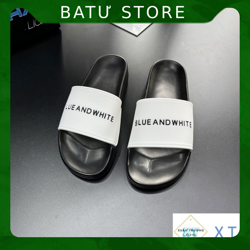 Dép ulzzang Nam Nữ phong cách Hàn Quốc - Dép Quai Ngang Blue And White