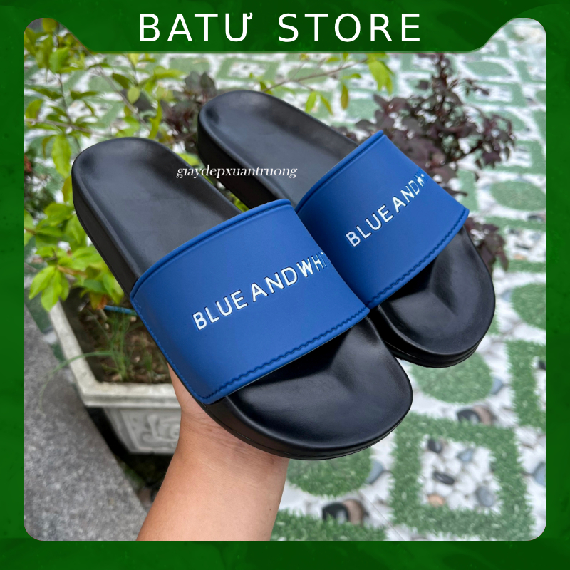 Dép ulzzang Nam Nữ phong cách Hàn Quốc - Dép Quai Ngang Blue And White