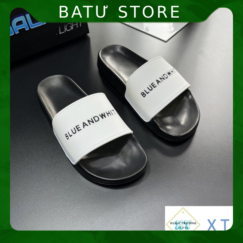 Dép ulzzang Nam Nữ phong cách Hàn Quốc - Dép Quai Ngang Blue And White