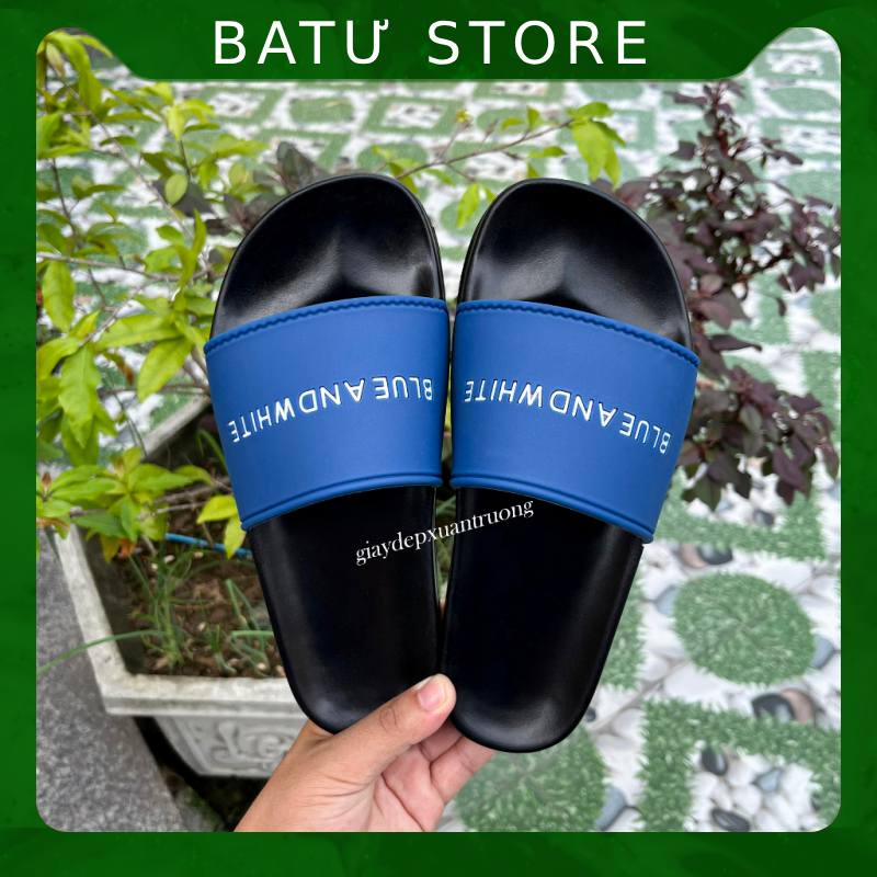 Dép ulzzang Nam Nữ phong cách Hàn Quốc - Dép Quai Ngang Blue And White
